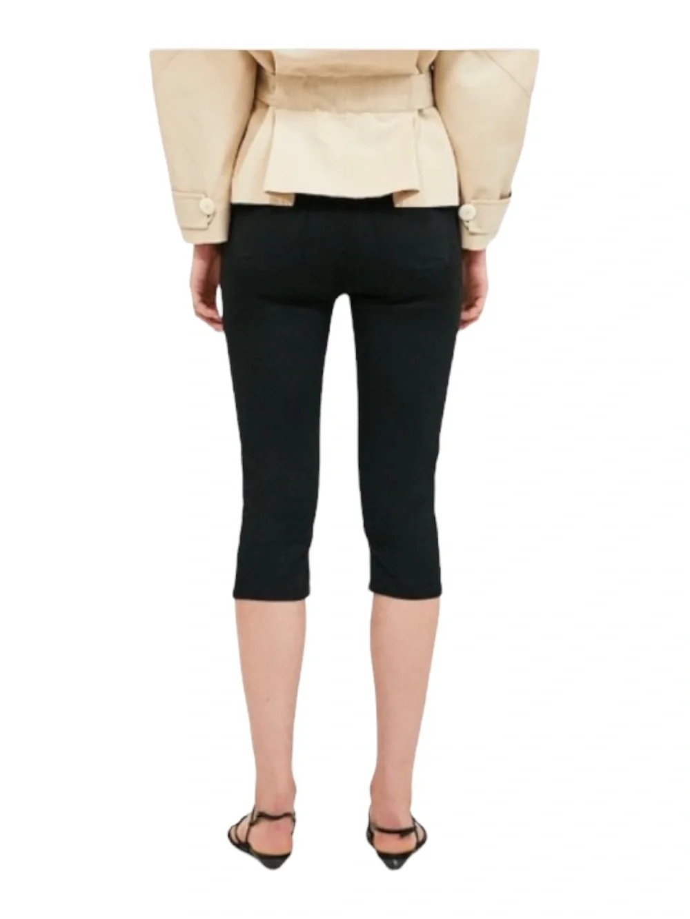 Zara Woman Black Stretch Capri Pants Cropped Slim Fit Size 4 - Picture 10 of 11